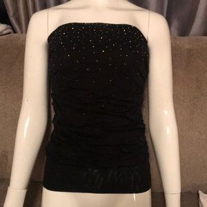 Black tube top with gold gems